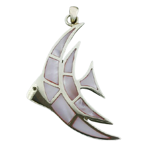 Silberanhänger - Fisch mit Perlmutt Rosa