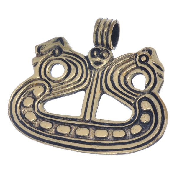 Bronze Pendant - Viking Ship - 26 mm