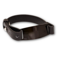 Lederarmband mit Gravurplatte - PVD-Schwarz