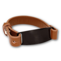 Lederarmband mit Gravurplatte - PVD-Schwarz