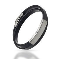 Lederarmband - Gravurplatte und Verschluss in der...