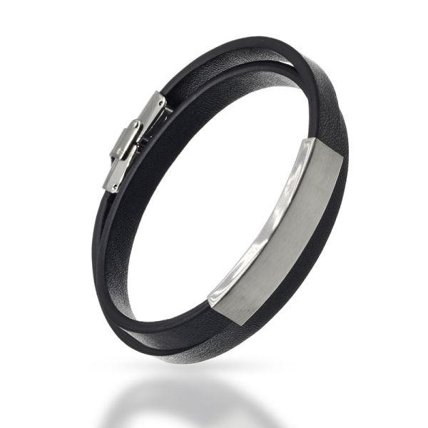 Lederarmband mit Gravurplatte