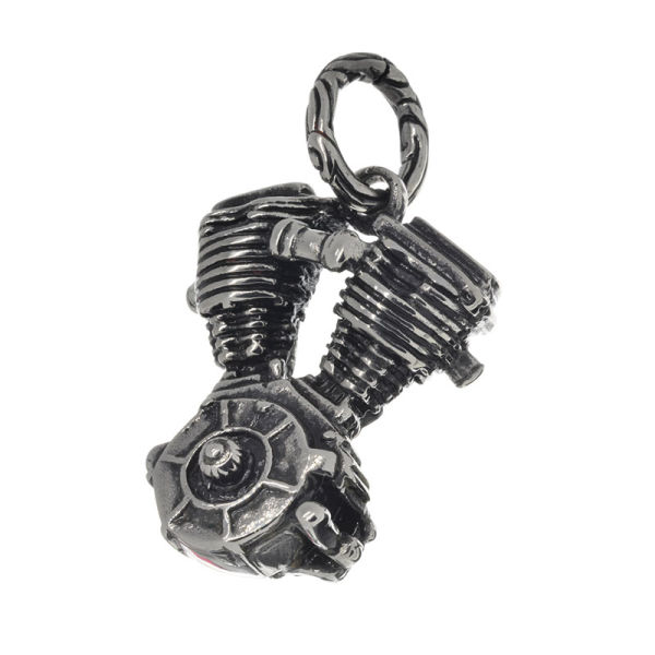 Edelstahlanhänger - Motorrad Motorblock 38mm