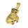 Edelstahlanhänger - Boxhandschuh - PVD-Gold - 43 mm