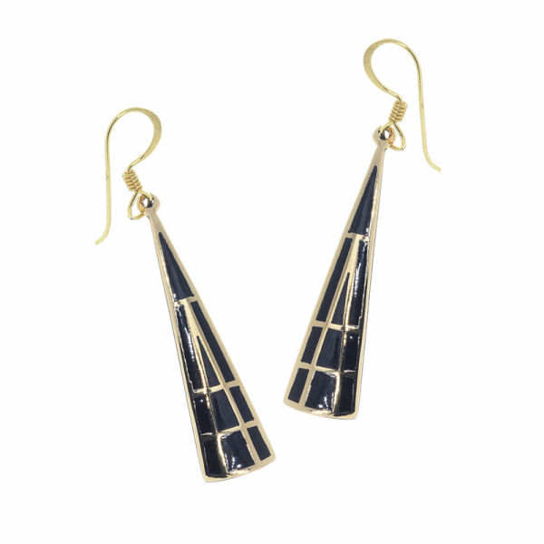 Bronzeohrringe  Onyx