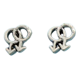 Silberohrstecker - Symbol männlich