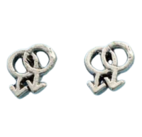 Silberohrstecker - Symbol männlich