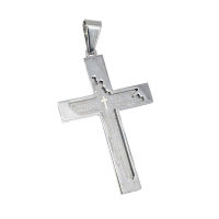 Edelstahlanhänger Kreuz Vater Unser englisch