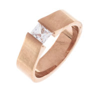 Edelstahlring/Rosegold/Cubik Zirkonia