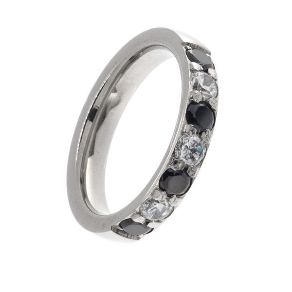 Edelstahlring/Cubik Zirkonia 55 (17,5 Ø) 7,2 US