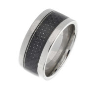 Edelstahlring Carbon Inlay 10 mm
