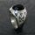 Edelstahlring mit schwarzem Glasstein 8,5 / 59