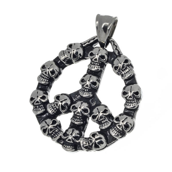 Edelstahlanhänger - Totenkopf-Peace
