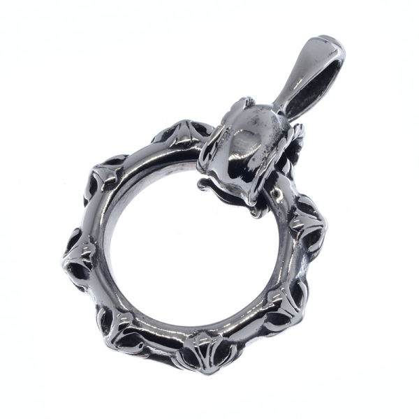 Stainless steel pendant - Ring with Templar Crosses