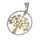 Stainless steel pendant - world tree PVD gold border in steel