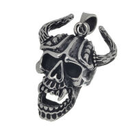Stainless Steel Pendant – Asasel – Horned Skull