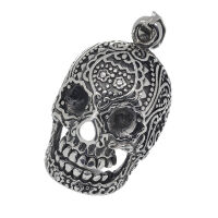Edelstahlanhänger - Totenkopf mit Verzierungen