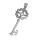 Stainless Steel Pendant – Key with Open Scroll Ornament