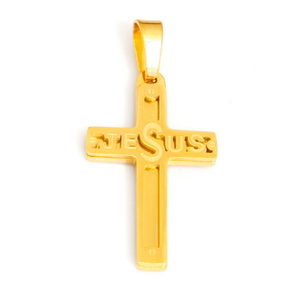 Edelstahlanhänger - Kreuz "Christus Namen Verzierung"