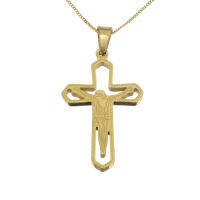 Edelstahlanhänger - Kreuz mit Jesus