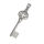 Stainless Steel Pendant – Key with Round Scroll Medallion