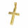 Edelstahlanhänger - Kreuz "Christus Namen Verzierung" PVD-Gold