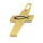 Edelstahlanhänger - Kreuz  mit Ichthys "Numar" PVD-Gold