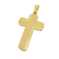 Edelstahlanhänger - Kreuz PVD-Gold