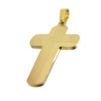 Edelstahlanhänger - Kreuz PVD-Gold