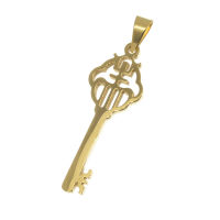 Edelstahlanhänger - Schlüssel Gold
