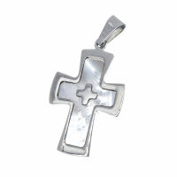Stainless Steel Pendant – Nimar Cross with Pale...