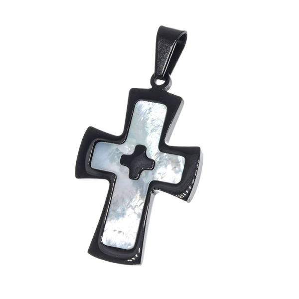 Stainless steel pendant - cross "Nimar" PVD-Black