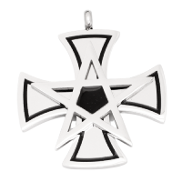 Edelstahlanhänger - Eisernes Kreuz mit Pentagramm