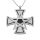 Stainless steel pendant - Iron cross with pentagram Steel