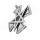 Stainless steel pendant - Iron cross with pentagram Steel