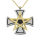 Stainless steel pendant - Iron cross with pentagram Bicolor (Stahl/PVD-Gold)