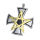 Edelstahlanhänger - Eisernes Kreuz mit Pentagramm PVD - Gold
