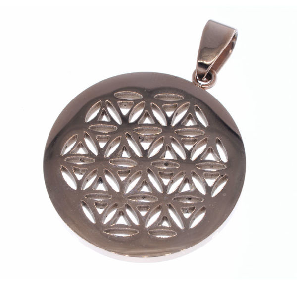 Stainless Steel Pendant - Flower of Life PVD-Roségold