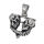 Edelstahlanhänger - Zwillings Totenkopf