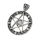 Edelstahlanhgänger Pentagramm mit weissen Glassteinen