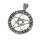 Stainless steel pendant pentagram with glass stones White...