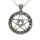 Stainless steel pendant pentagram with glass stones White Stone