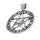 Stainless steel pendant pentagram with glass stones White Stone
