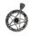 Edelstahlanhgänger Pentagramm mit schwarzen Glassteinen