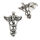 Silberohrstecker  - Hermesstab/ Caduceus mit Schlangen + Adler