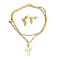 Edelstahlset  Kreuz Gold