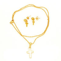 Edelstahlset  Kreuz Gold
