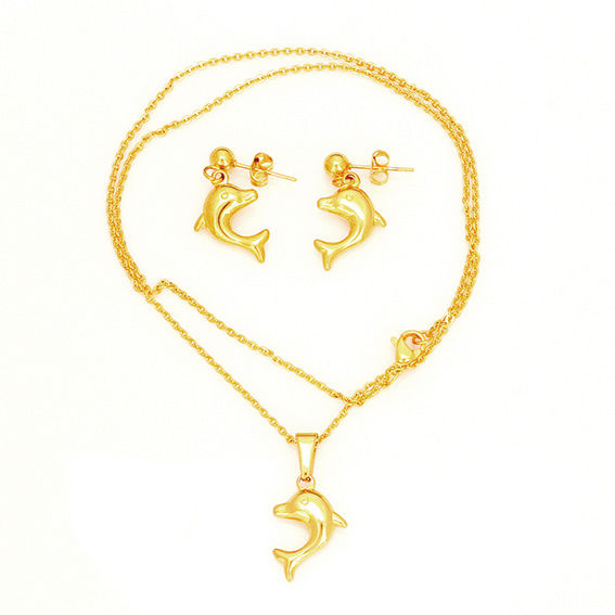 Edelstahlset Delfin PVD-Gold