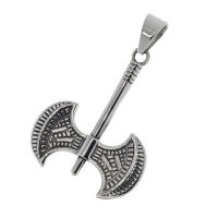 Stainless steel pendant - Viking double throwing axe