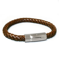 Lederarmband  braun mit Edeltahlverschluss 23 cm
